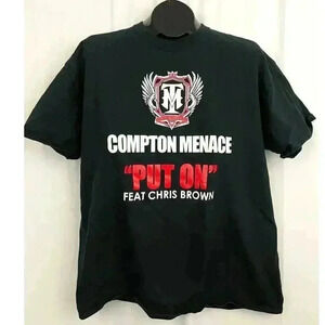 Compton Menace "PUT ON" Feat Chris Brown T-Shirt XL 100% Cotton Artist